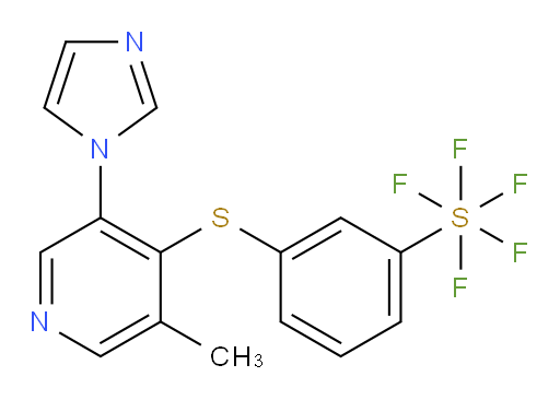 3-((3-(1H-imidazol-1-yl)-5-methylpyridin-4-yl)thio)(pentafluoromercapto)benzene