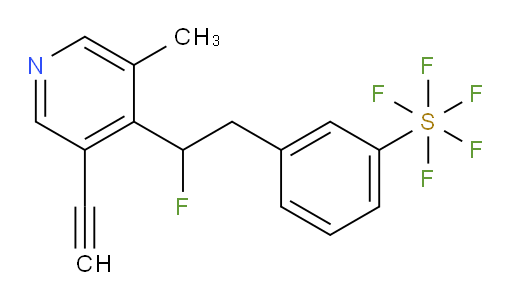 3-(2-(3-ethynyl-5-methylpyridin-4-yl)-2-fluoroethyl)(pentafluoromercapto)benzene