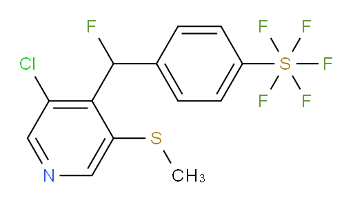 4-((3-chloro-5-(methylthio)pyridin-4-yl)fluoromethyl)(pentafluoromercapto)benzene