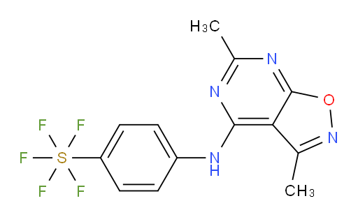 4-((3,6-dimethylisoxazolo[5,4-d]pyrimidin-4-yl)amino)(pentafluoromercapto)benzene