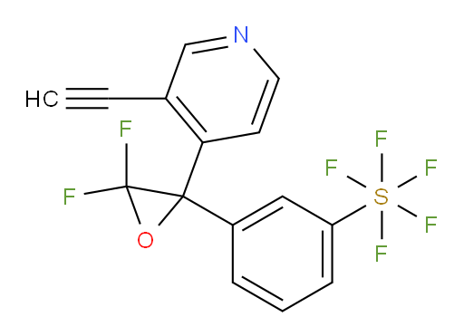 3-(2-(3-ethynylpyridin-4-yl)-3,3-difluorooxiran-2-yl)(pentafluoromercapto)benzene