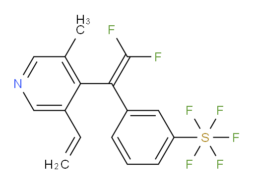 3-(2,2-difluoro-1-(3-methyl-5-vinylpyridin-4-yl)vinyl)(pentafluoromercapto)benzene