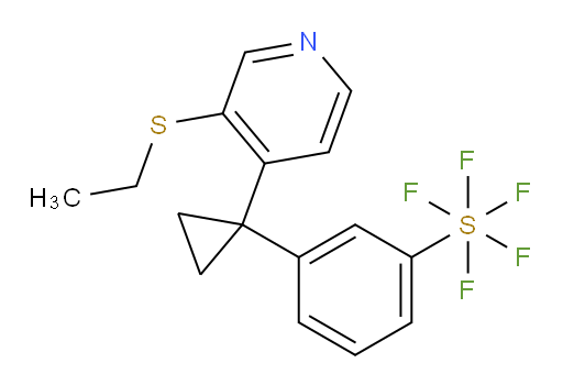 3-(1-(3-(ethylthio)pyridin-4-yl)cyclopropyl)(pentafluoromercapto)benzene
