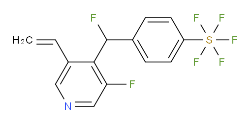 4-(fluoro(3-fluoro-5-vinylpyridin-4-yl)methyl)(pentafluoromercapto)benzene