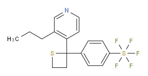 4-(2-(3-propylpyridin-4-yl)thietan-2-yl)(pentafluoromercapto)benzene