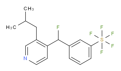 3-(fluoro(3-isobutylpyridin-4-yl)methyl)(pentafluoromercapto)benzene
