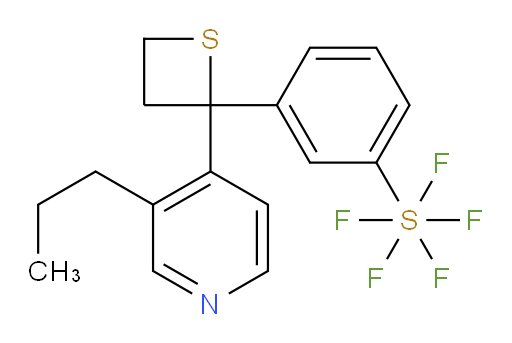 3-(2-(3-propylpyridin-4-yl)thietan-2-yl)(pentafluoromercapto)benzene