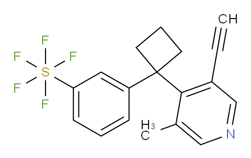 3-(1-(3-ethynyl-5-methylpyridin-4-yl)cyclobutyl)(pentafluoromercapto)benzene