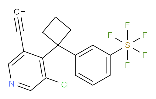 3-(1-(3-chloro-5-ethynylpyridin-4-yl)cyclobutyl)(pentafluoromercapto)benzene