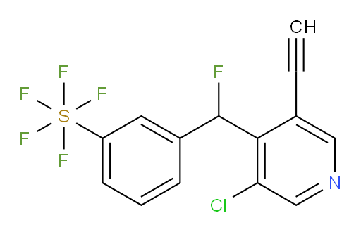 3-((3-chloro-5-ethynylpyridin-4-yl)fluoromethyl)(pentafluoromercapto)benzene
