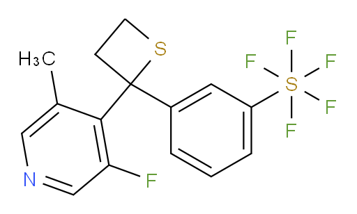 3-(2-(3-fluoro-5-methylpyridin-4-yl)thietan-2-yl)(pentafluoromercapto)benzene