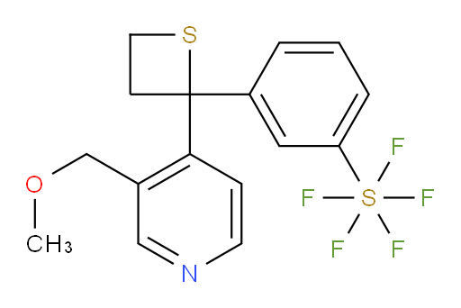 3-(2-(3-(methoxymethyl)pyridin-4-yl)thietan-2-yl)(pentafluoromercapto)benzene
