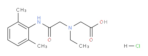 2-((2-((2,6-dimethylphenyl)amino)-2-oxoethyl)(ethyl)amino)acetic acid hydrochloride