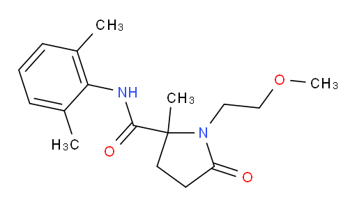 N-(2,6-dimethylphenyl)-1-(2-methoxyethyl)-2-methyl-5-oxopyrrolidine-2-carboxamide