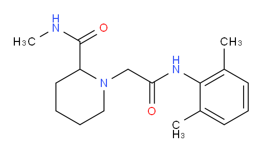 1-(2-((2,6-dimethylphenyl)amino)-2-oxoethyl)-N-methylpiperidine-2-carboxamide