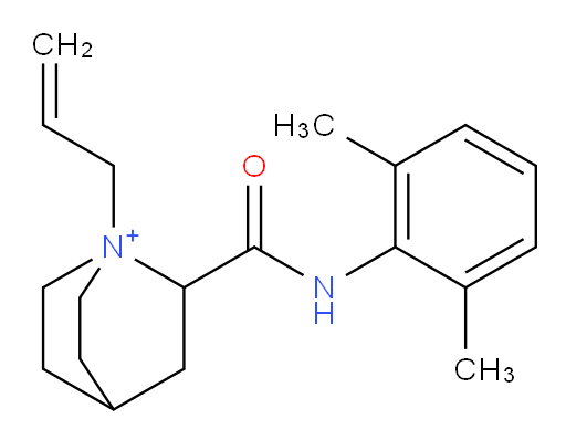 1-allyl-2-((2,6-dimethylphenyl)carbamoyl)quinuclidin-1-ium