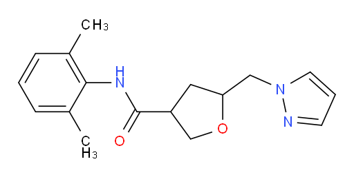 5-((1H-pyrazol-1-yl)methyl)-N-(2,6-dimethylphenyl)tetrahydrofuran-3-carboxamide