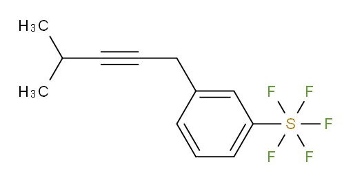 3-(4-methylpent-2-yn-1-yl)(pentafluoromercapto)benzene