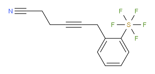 6-(2-(pentafluoromercapto)phenyl)hex-4-ynenitrile
