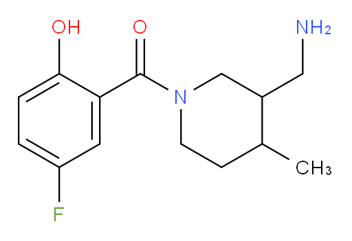 (3-(aminomethyl)-4-methylpiperidin-1-yl)(5-fluoro-2-hydroxyphenyl)methanone