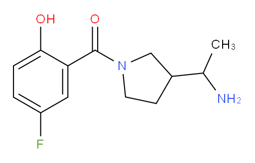 (3-(1-aminoethyl)pyrrolidin-1-yl)(5-fluoro-2-hydroxyphenyl)methanone