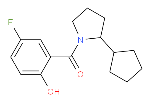 (2-cyclopentylpyrrolidin-1-yl)(5-fluoro-2-hydroxyphenyl)methanone