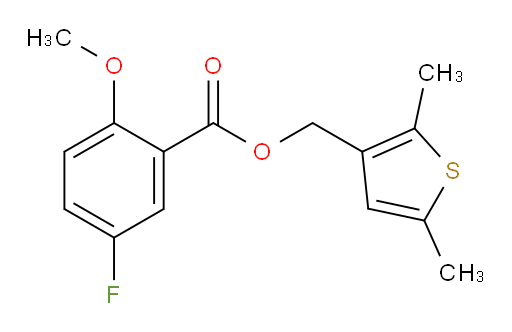 (2,5-dimethylthiophen-3-yl)methyl 5-fluoro-2-methoxybenzoate