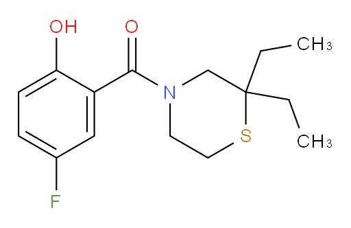 (2,2-diethylthiomorpholino)(5-fluoro-2-hydroxyphenyl)methanone