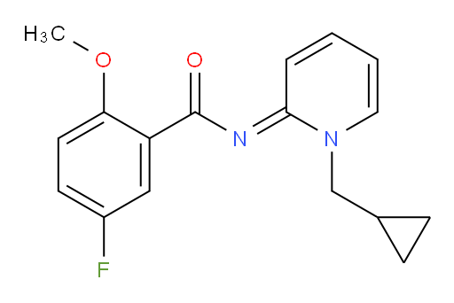 (E)-N-(1-(cyclopropylmethyl)pyridin-2(1H)-ylidene)-5-fluoro-2-methoxybenzamide