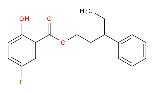 (E)-3-phenylpent-3-en-1-yl 5-fluoro-2-hydroxybenzoate