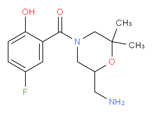 (6-(aminomethyl)-2,2-dimethylmorpholino)(5-fluoro-2-hydroxyphenyl)methanone