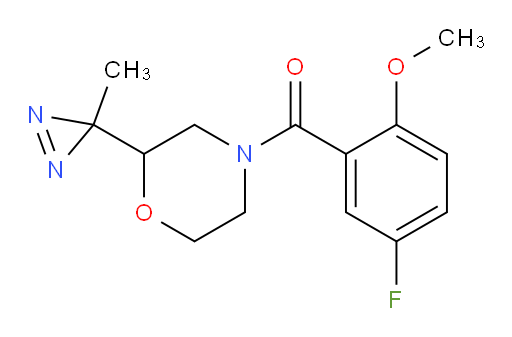(5-fluoro-2-methoxyphenyl)(2-(3-methyl-3H-diazirin-3-yl)morpholino)methanone