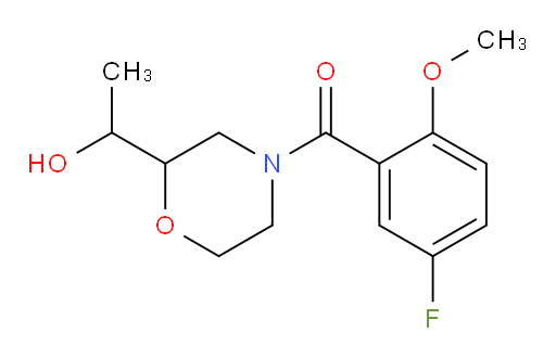 (5-fluoro-2-methoxyphenyl)(2-(1-hydroxyethyl)morpholino)methanone