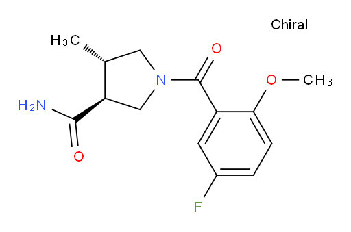 (3S,4S)-1-(5-fluoro-2-methoxybenzoyl)-4-methylpyrrolidine-3-carboxamide