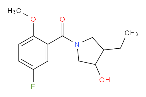 (3-ethyl-4-hydroxypyrrolidin-1-yl)(5-fluoro-2-methoxyphenyl)methanone
