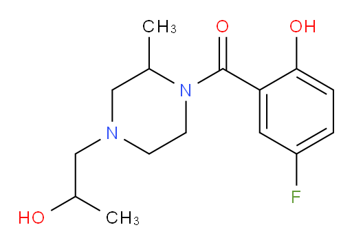 (5-fluoro-2-hydroxyphenyl)(4-(2-hydroxypropyl)-2-methylpiperazin-1-yl)methanone