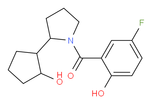 (5-fluoro-2-hydroxyphenyl)(2-(2-hydroxycyclopentyl)pyrrolidin-1-yl)methanone
