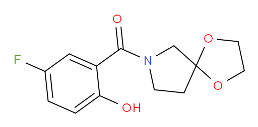 (5-fluoro-2-hydroxyphenyl)(1,4-dioxa-7-azaspiro[4.4]nonan-7-yl)methanone