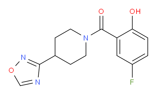 (4-(1,2,4-oxadiazol-3-yl)piperidin-1-yl)(5-fluoro-2-hydroxyphenyl)methanone