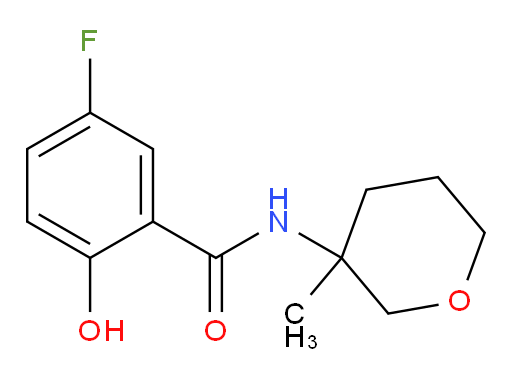 5-fluoro-2-hydroxy-N-(3-methyltetrahydro-2H-pyran-3-yl)benzamide