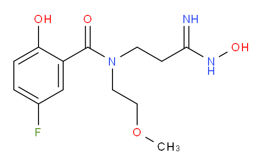 5-fluoro-2-hydroxy-N-(3-(hydroxyamino)-3-iminopropyl)-N-(2-methoxyethyl)benzamide