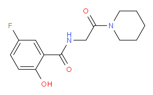 5-fluoro-2-hydroxy-N-(2-oxo-2-(piperidin-1-yl)ethyl)benzamide