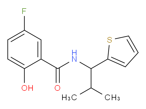 5-fluoro-2-hydroxy-N-(2-methyl-1-(thiophen-2-yl)propyl)benzamide