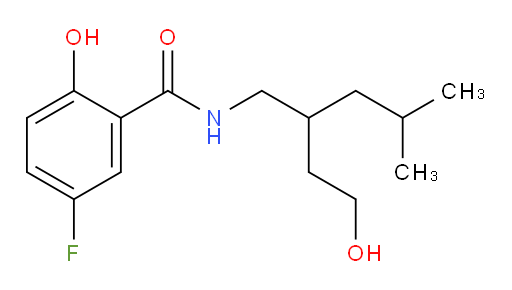 5-fluoro-2-hydroxy-N-(2-(2-hydroxyethyl)-4-methylpentyl)benzamide