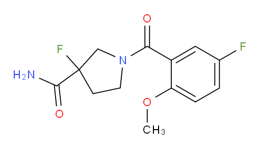 3-fluoro-1-(5-fluoro-2-methoxybenzoyl)pyrrolidine-3-carboxamide