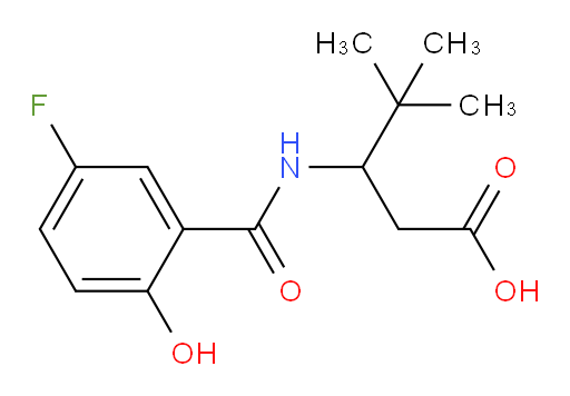 3-(5-fluoro-2-hydroxybenzamido)-4,4-dimethylpentanoic acid