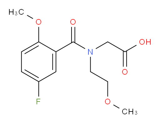 2-(5-fluoro-2-methoxy-N-(2-methoxyethyl)benzamido)acetic acid