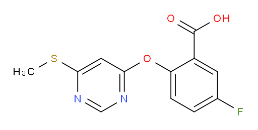 5-fluoro-2-((6-(methylthio)pyrimidin-4-yl)oxy)benzoic acid