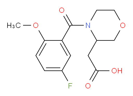 2-(4-(5-fluoro-2-methoxybenzoyl)morpholin-3-yl)acetic acid