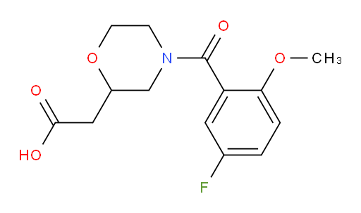 2-(4-(5-fluoro-2-methoxybenzoyl)morpholin-2-yl)acetic acid